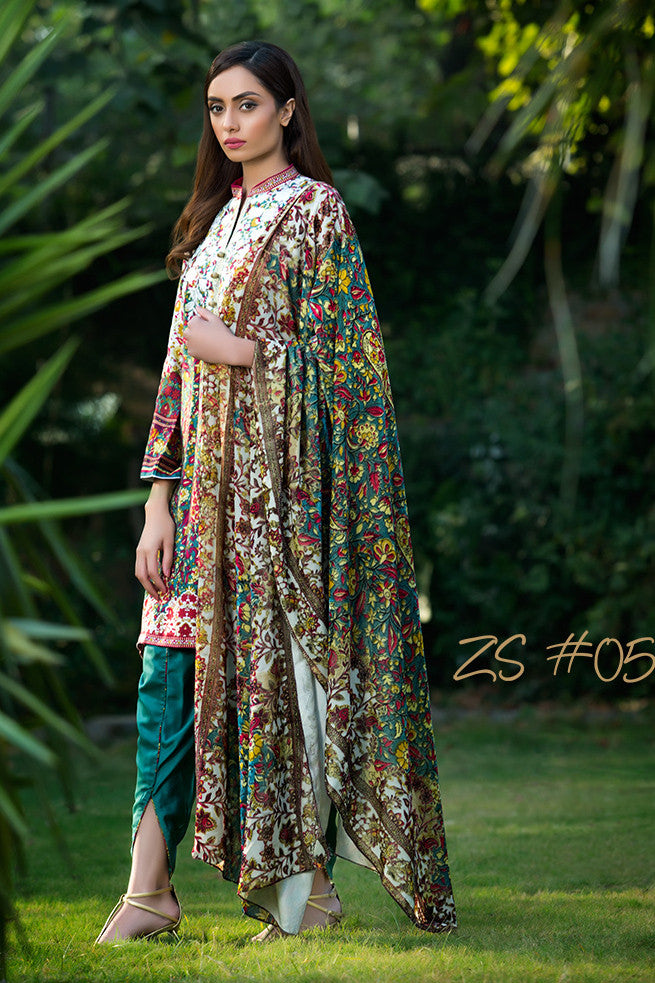 Saira Hassan Velvet Embroidered Dupatta Collection – SH05 - YourLibaas
 - 1