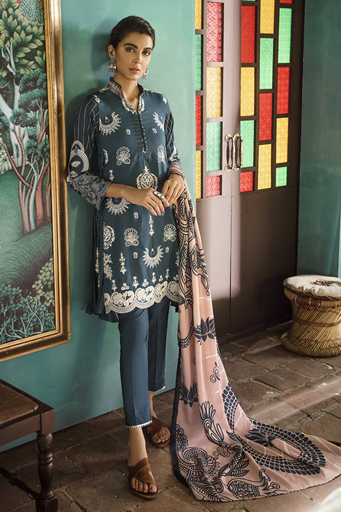 Cross Stitch Aangan Cotton Satin Collection 2019 – Salmon Paisley