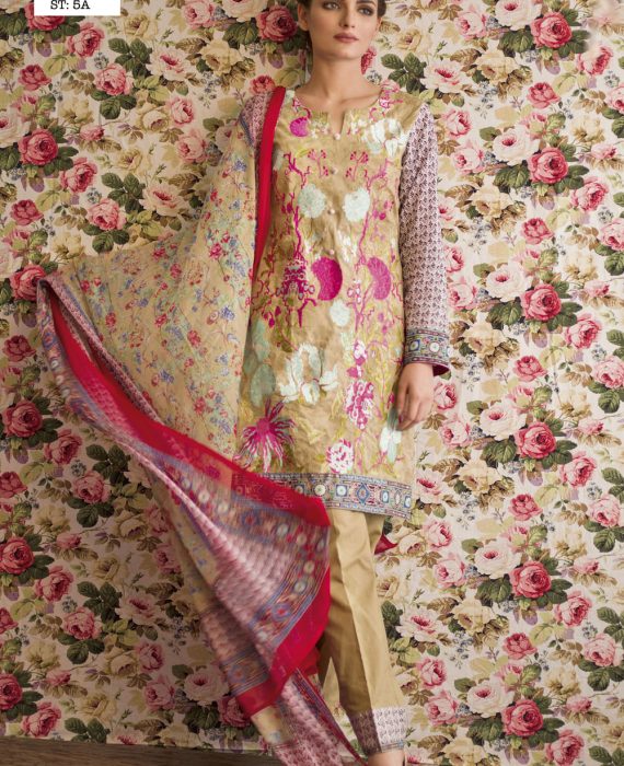 Feminine Embroidered Lawn Collection 2017 – 5A