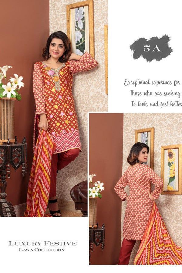 Needle Creation Elegant Embroidered Lawn Collection '17 – 5A
