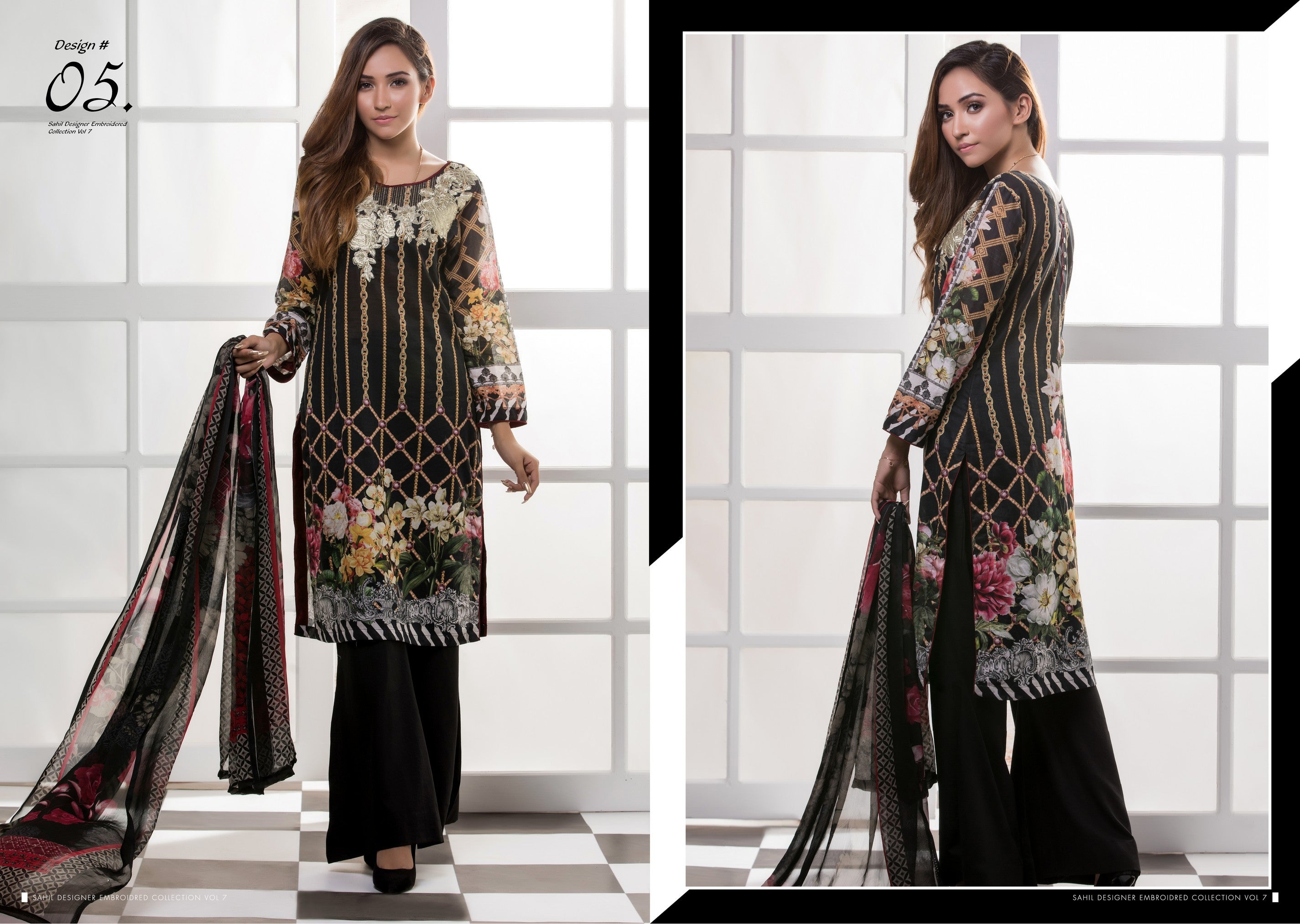 Sahil Collection Sahil Designer Embroidered Eid Collection 2018 Vol 7 β SH7-5 β YourLibaas