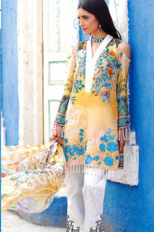 RajBari Premium Embroidered Lawn Eid Edition 2017 – 5B