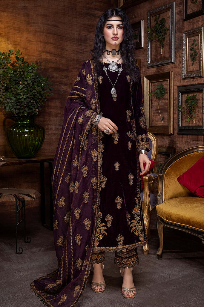 Charizma Signora Luxury Embroidered Velvet With Organza Dupatta – CVT-09