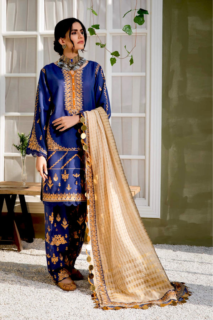 Charizma Signature Embroidered Lawn Karandi Collection 2021 – Imperial Escape CLK-10
