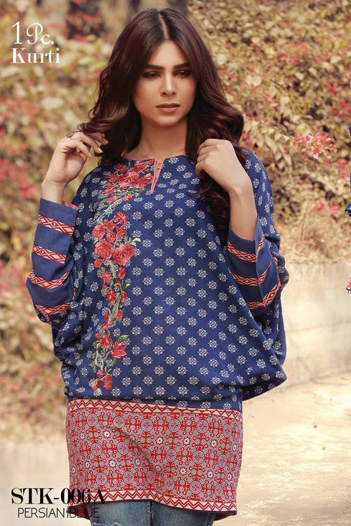 Sana & Samia Embroidered Linen Plachi Collection by Lala – Persian Blue - 6A - YourLibaas
 - 1