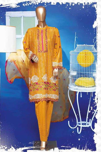 HZ Textiles Regalia Swiss Embroidered Festive Eid Collection – Design 6 Mustard