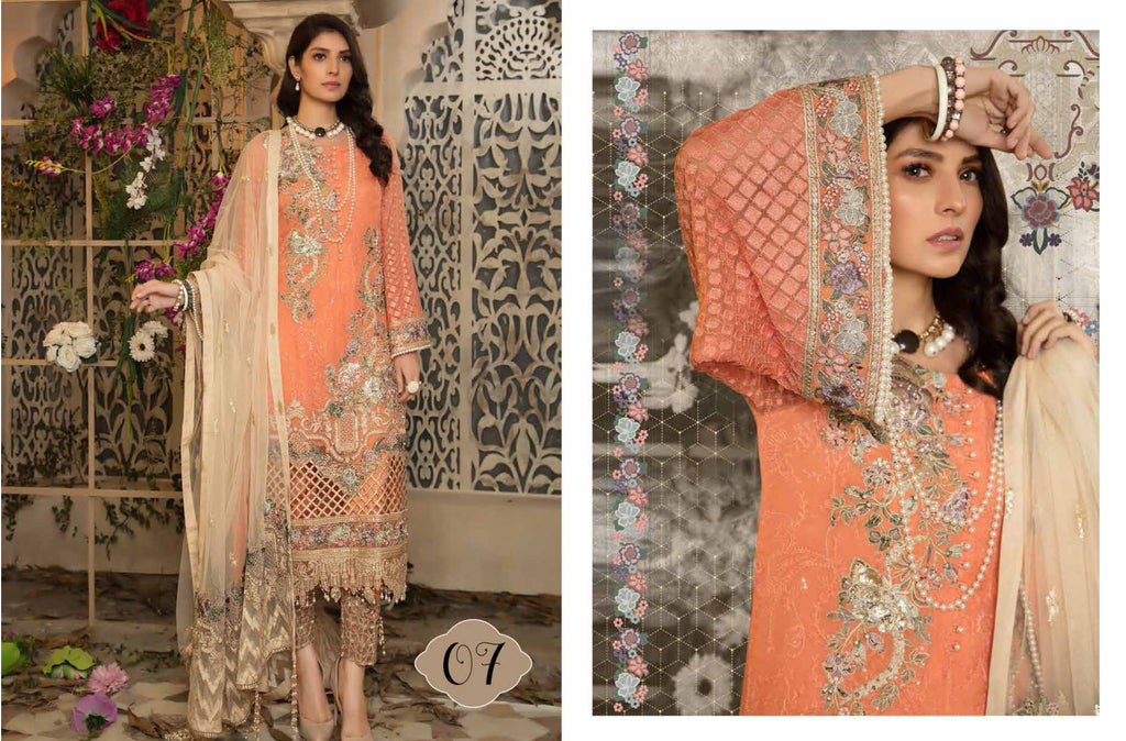 Guzarish by Adan's Libas Embroidered Chiffon Suits Unstitched 3 Piece AL21GC 09 Seasonal Blooms - Luxury Collection