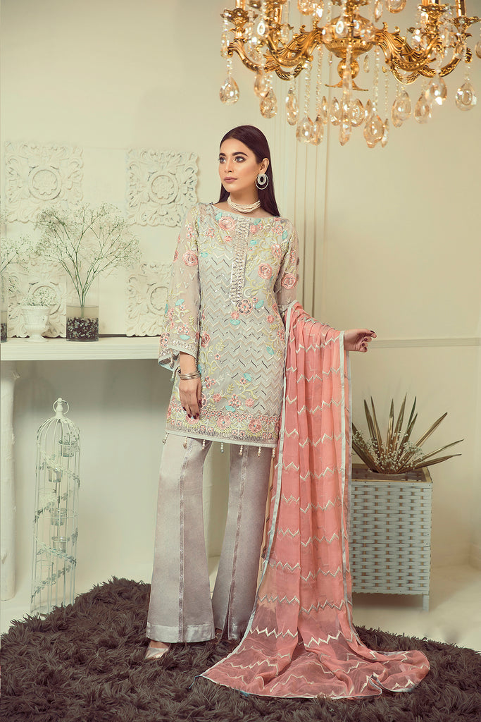 Elaf Premium Chiffon Collection 2019 – EL07 Peach Pride