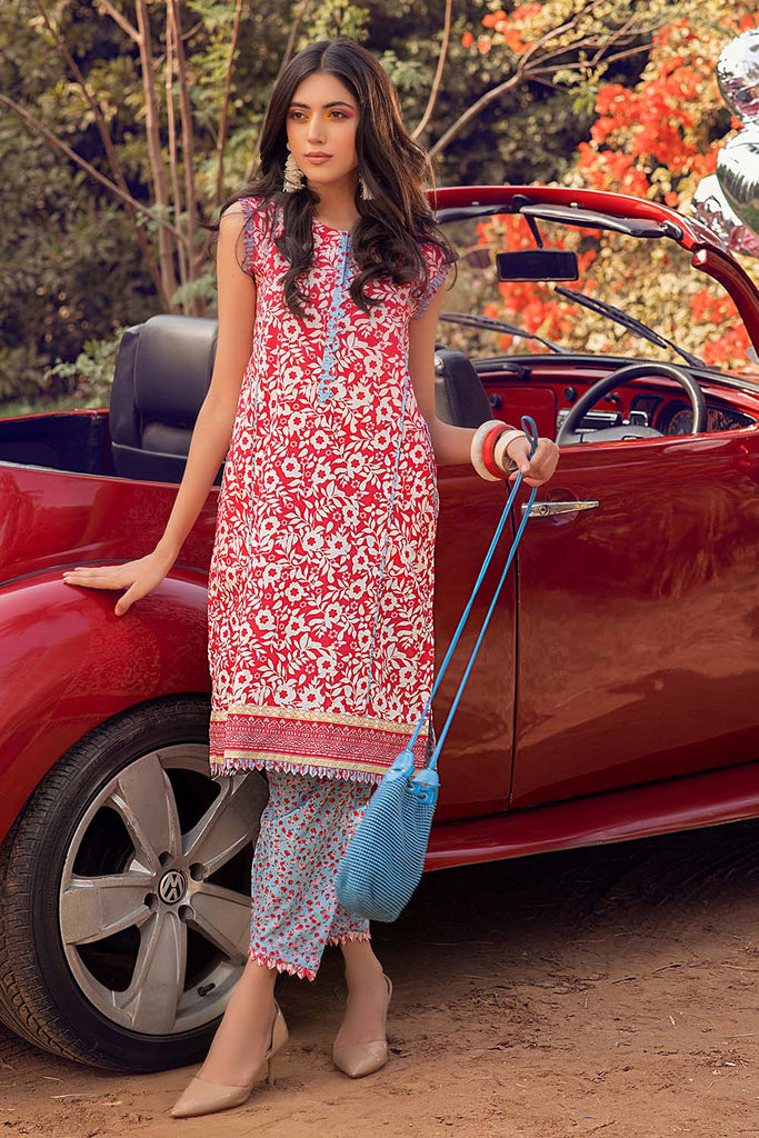 Gul Ahmed Summer Basic Lawn 2021 · 2PC Unstitched Printed Lawn Shirt With Printed Trouser TL-327 A