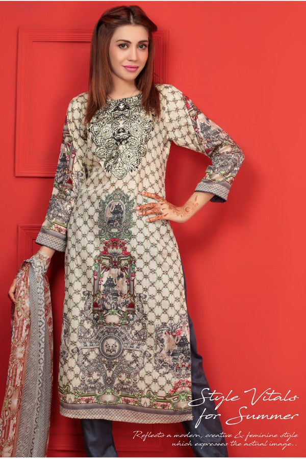 Needle Creation Elegant Embroidered Lawn Collection '17 – 7B