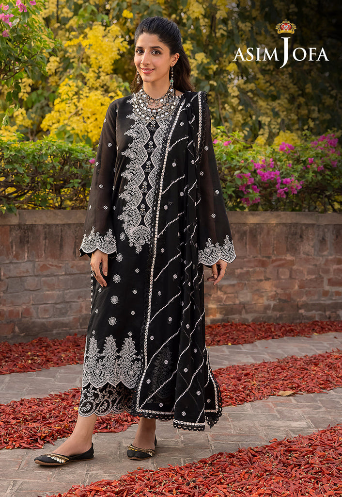 Asim Jofa Shadow Work Lawn Silk Collection – AJSW-19