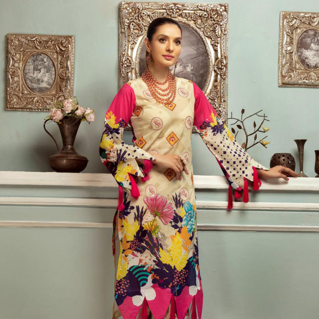 Plush Premium Embroidered Lawn Kurti by Riaz Arts – PL-24