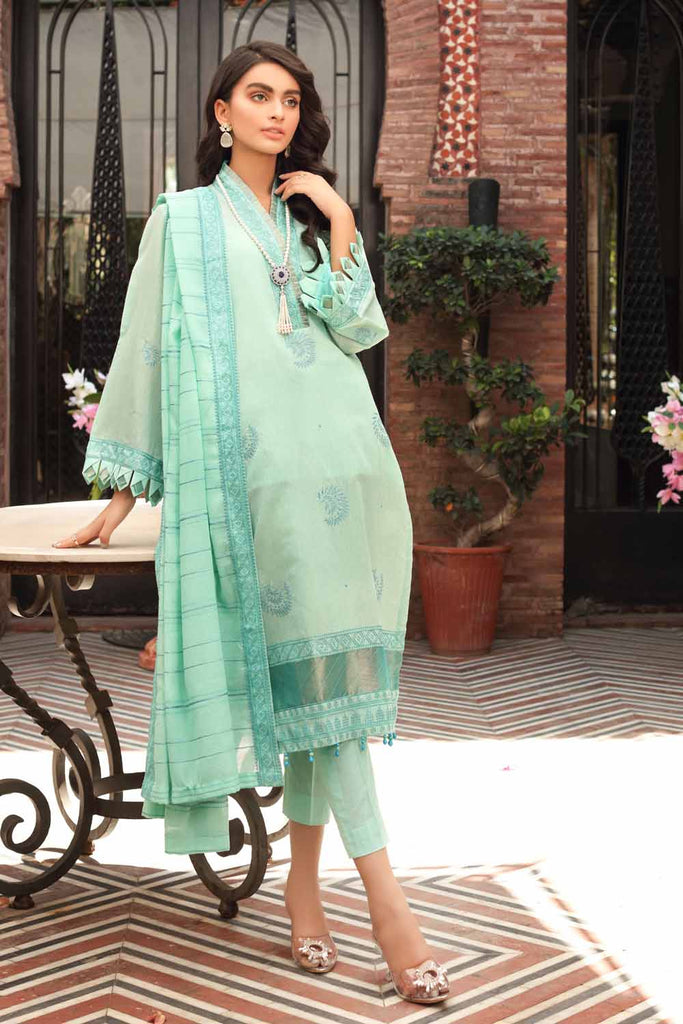 Gul Ahmed Festive Collection – Embroidered Lawn Suit with Cotton Net Dupatta FE-12032