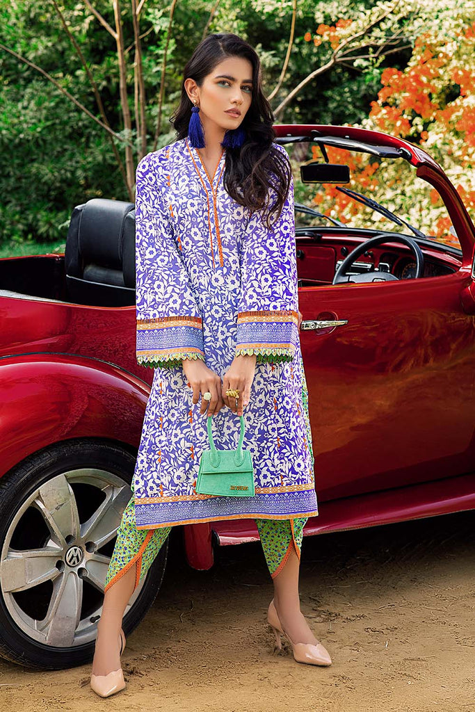Gul Ahmed Summer Basic Lawn 2021 · 2PC Unstitched Printed Lawn Shirt With Printed Trouser TL-327 B