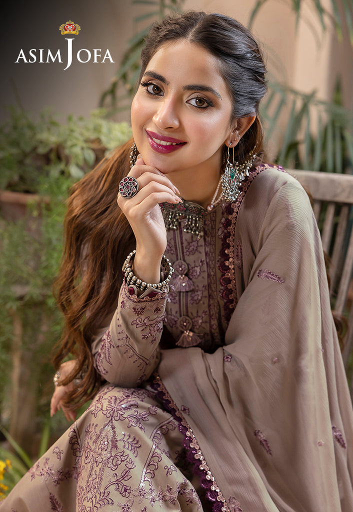 Asim Jofa Shadow Work Lawn Silk Collection – AJSW-23