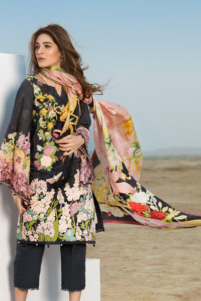 Crimson Luxury Lawn by Saira Shakira – Whimpsy Wanderer – Onyx