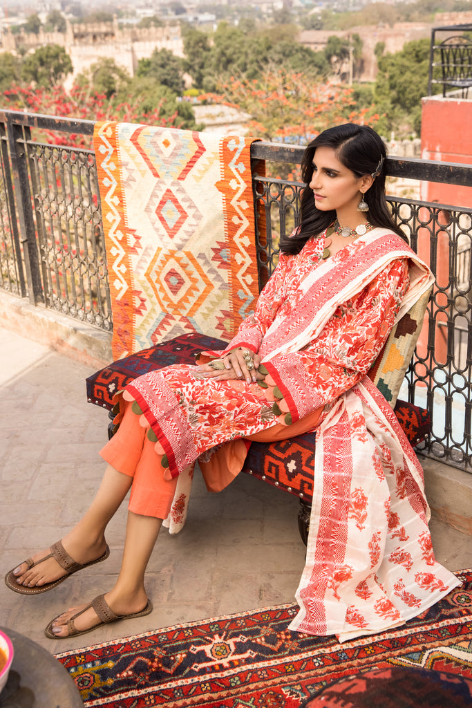 Gul Ahmed Lahore Lawn Collection 2021 – 3PC Neon Printed Lawn Suit CL-12023