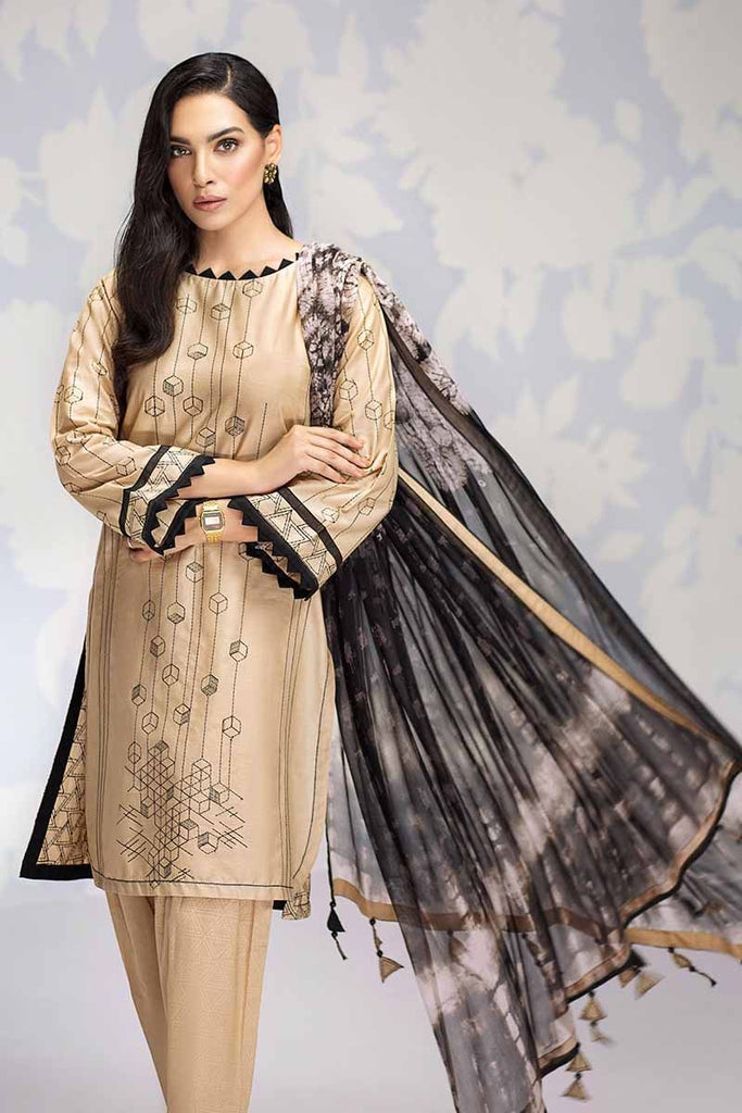 Gul Ahmed Cambric Collection 2019 – 3 PC Premium Embroidered Cambric – BM-145
