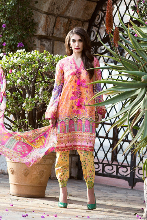 Farah Talib Aziz Spring/Summer Lawn 2017 – Jardin Exotique Coral 9A
