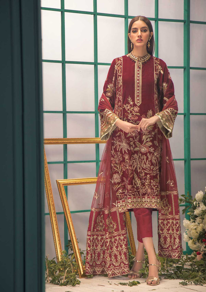AIK Shaam E Firaaq Velvet Collection 2020 – Look 01