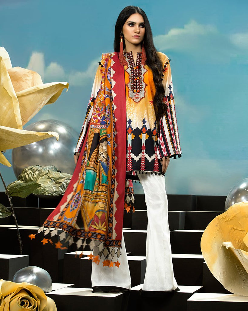 Zaha by Khadijah Shah – 3pc Lawn Collection – Alita (ZL-25A)