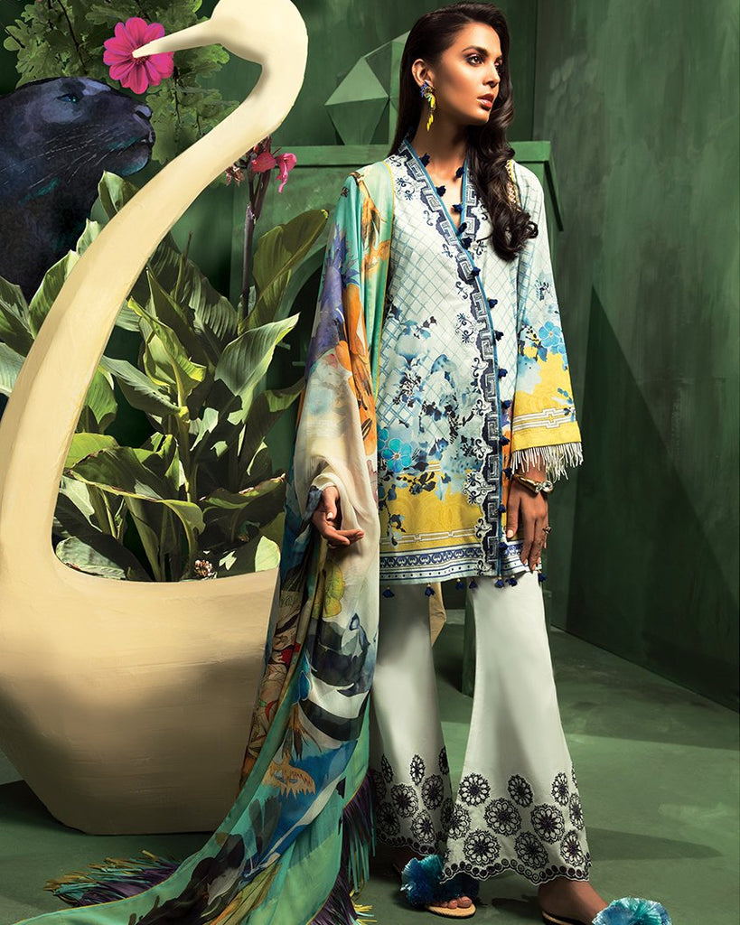 Zaha by Khadijah Shah – 3pc Lawn Collection – Amelie (ZL-16A)