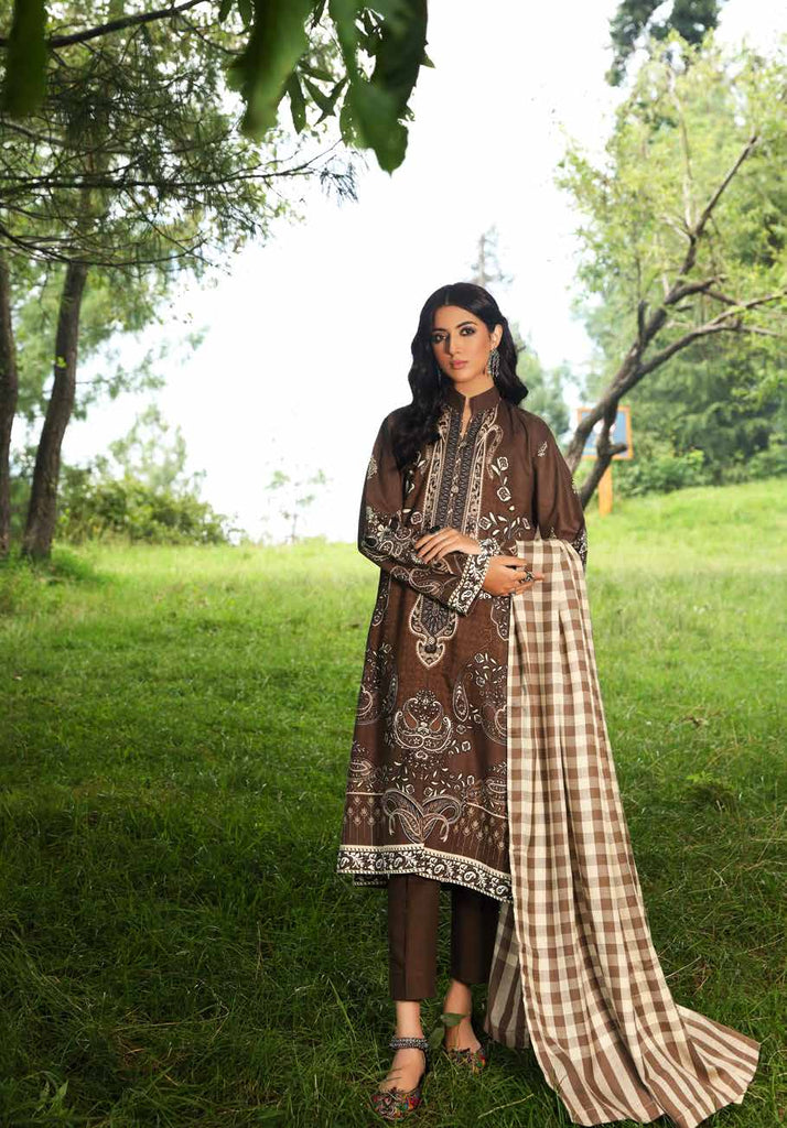 Gul Ahmed Winter Collection 2021 · 3 PC Khaddar Suit with Pashmina Shawl – AP-12034