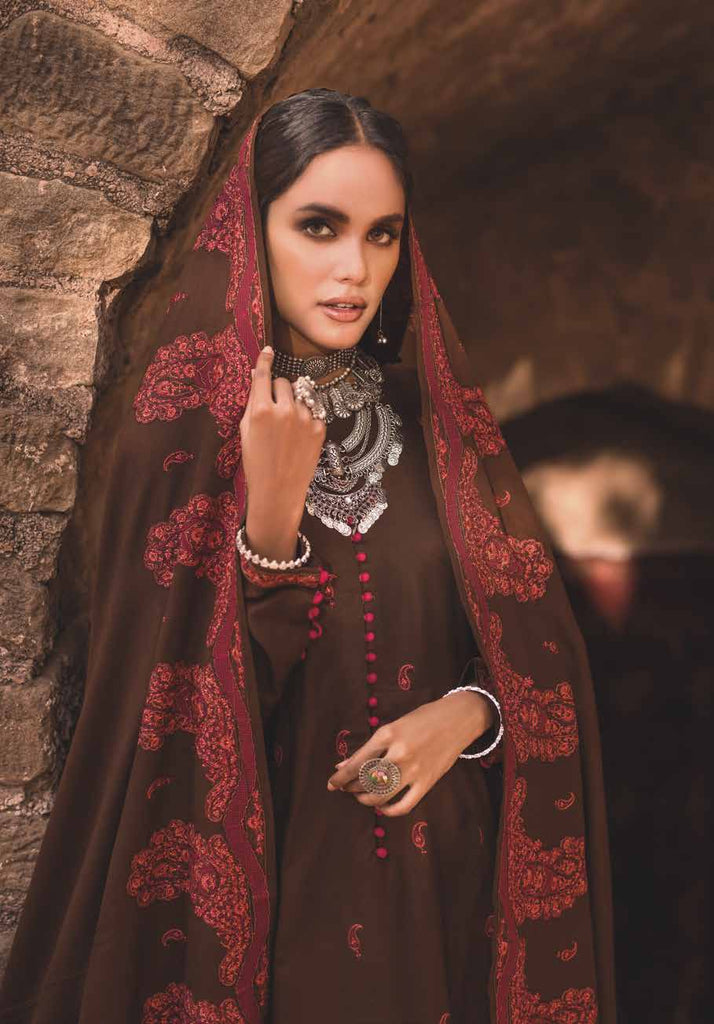Gul Ahmed Winter Collection 2021 · 3 PC Khaddar Suit with Pashmina Shawl – AP-12072