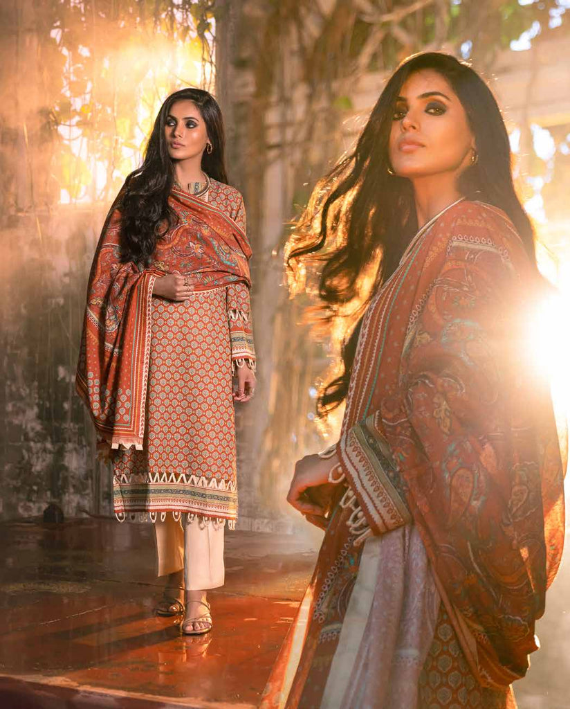 Gul Ahmed Winter Collection 2021 · 3 PC Karandi Suit with Karandi Shawl – AY-12026B