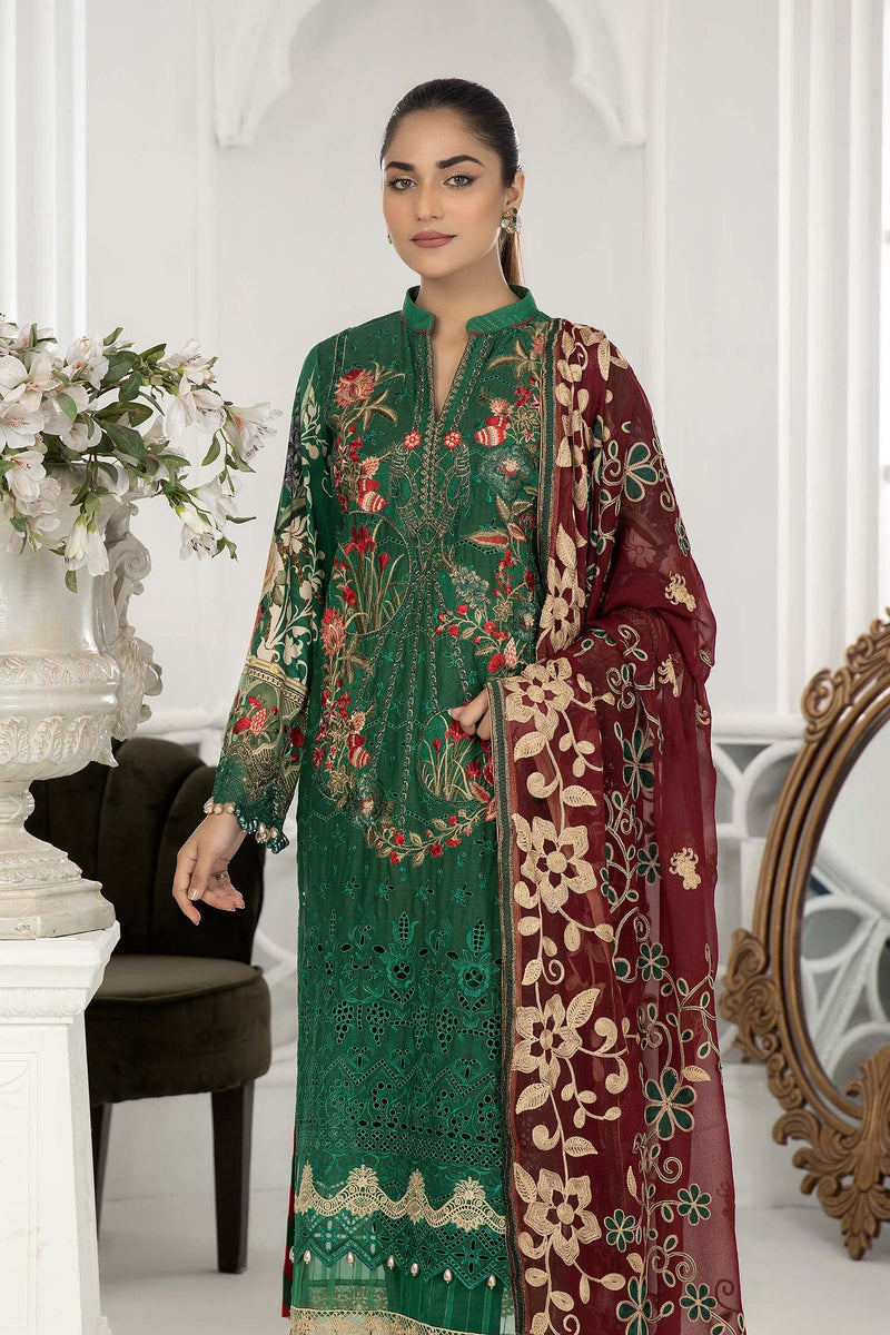 Adan Libas Peach Chikankari Lawn Dress 3pc SC 1002
