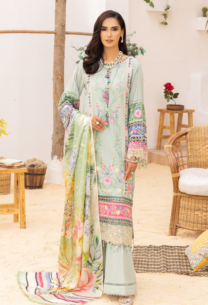 Adan's Libas Muzayyan Lawn Collection – Pale Leaf