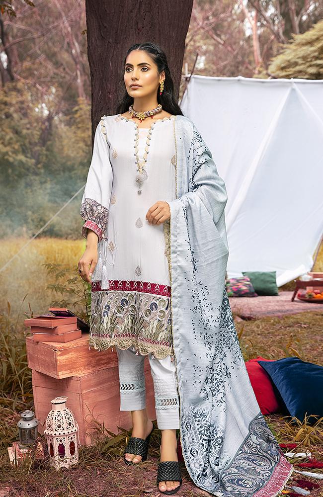 Al Zohaib Wintry Breeze Embroidered Winter Collection with Shawl – WB21-09