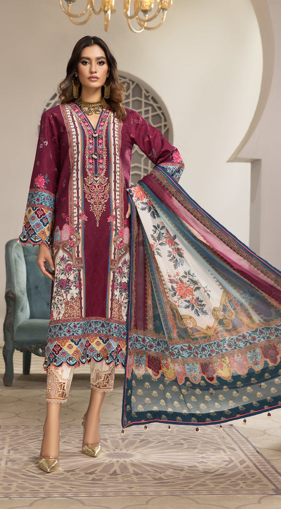 Anaya by Kiran Chaudhry · Nazafreen Embroidered Cambric Collection – ANIQA