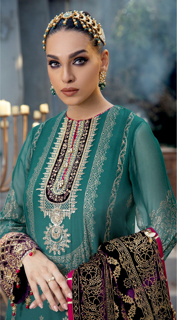 Velour De Fete By Anaya Embroidered Velvet Suits Unstitched 3 Piece AKC21VF VL-21-02 Noelle - Winter Collection