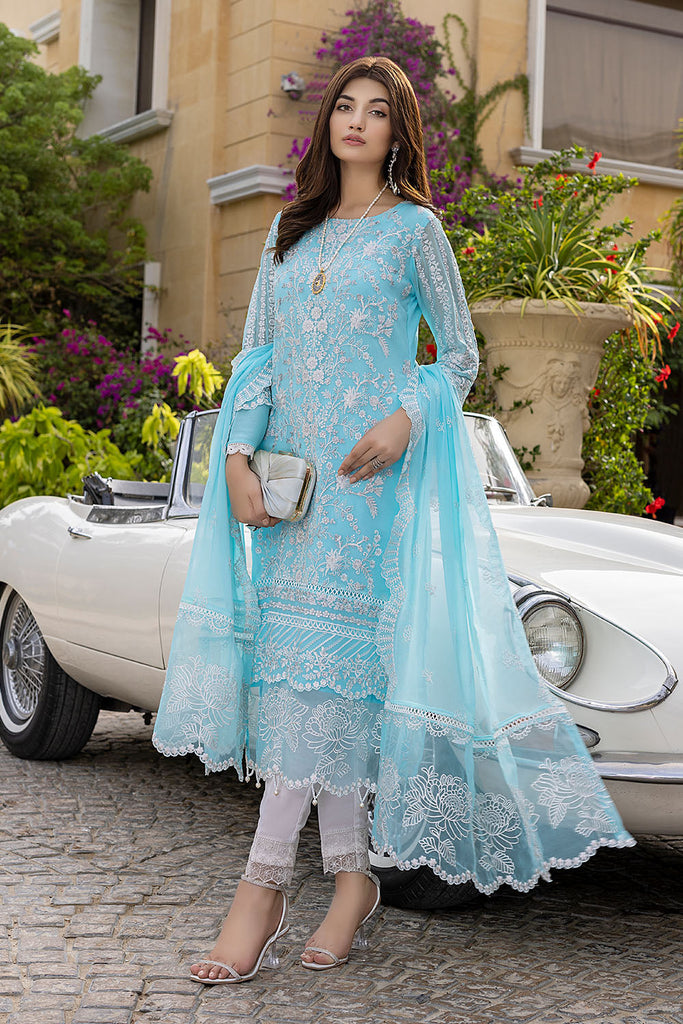 Azure Luxe Festive Edit Embroidered Lawn Collection – Aqua Stone