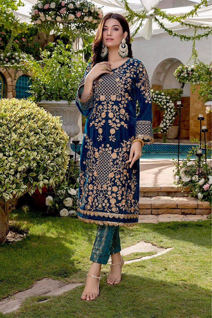 Azure Velvet Winter 2Pc Collection  – Blushing Meadow