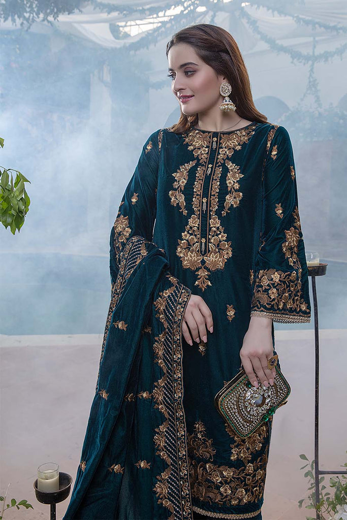 Azure Velvet Winter 2Pc Collection – Vintage Forest – YourLibaas