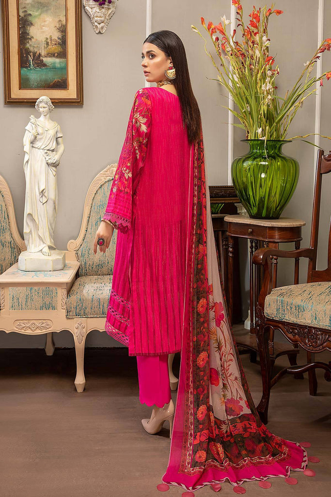 Bin Rashid by Charizma · Embroidered Linen Masoori with Chiffon Dupatt