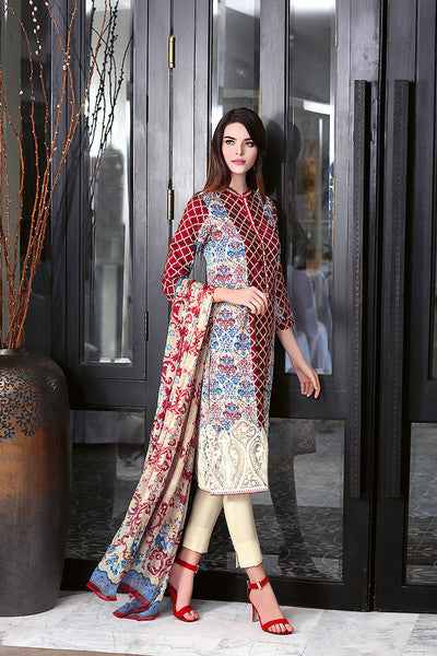 Gul Ahmed Summer 2016 Collection – Red La Chiffon C-370