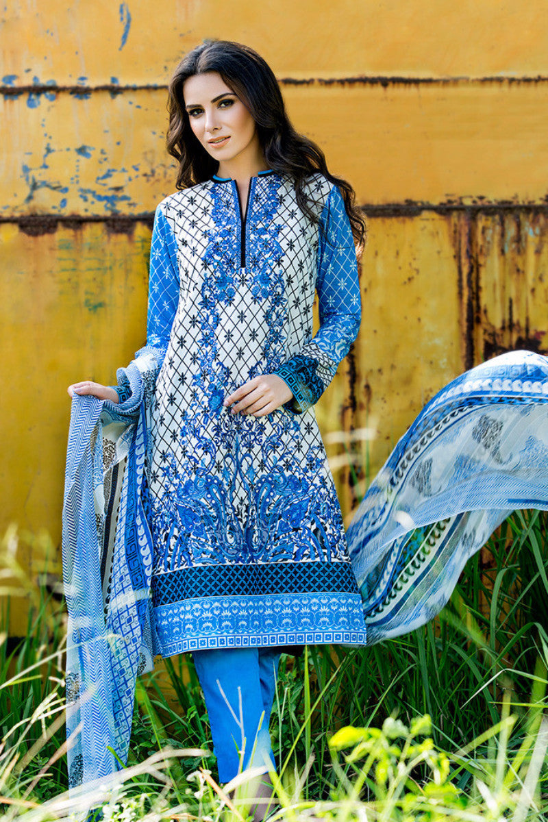 Gul Ahmed Blue La Chiffon C-452 YourLibaas Gul Ahmed Blue La Chiffon C-452 YourLibaas