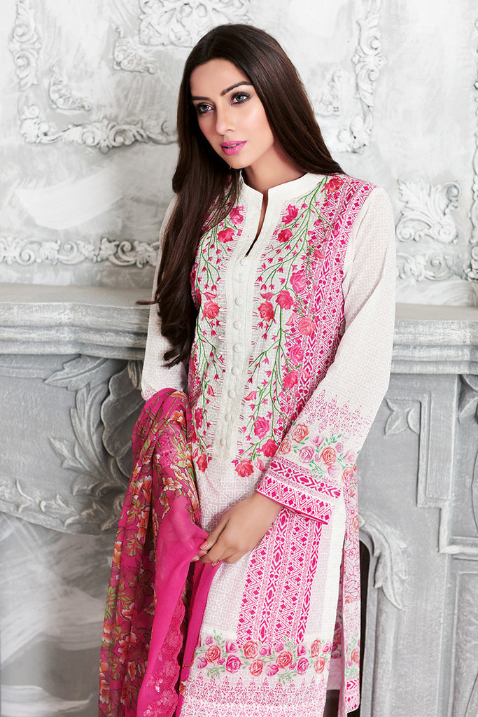 Gul Ahmed Pink Chantilly De Lace CT-149 - YourLibaas
 - 1