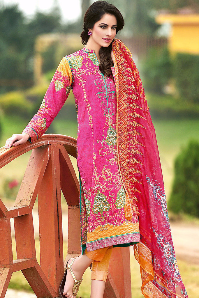 Gul Ahmed Pink Chantilly De Lace CT-165 - YourLibaas
 - 1