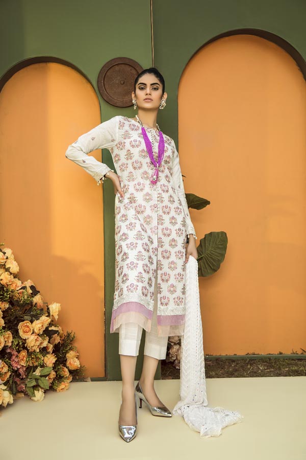 Adan's Libas Aurelia Embroidered Lawn Collection 2019 – ZA-2933 Cararra
