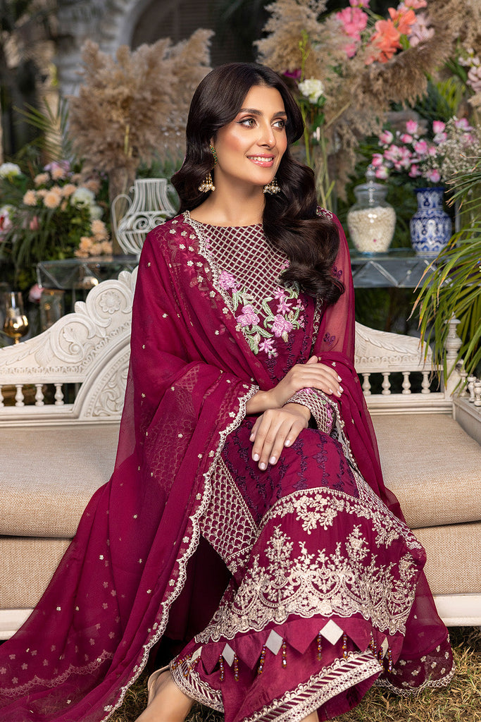 Azure Luxe Embroidered Festive Formal Collection – Carmine