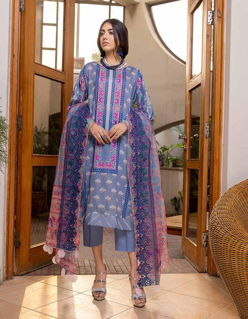 Charizma Aniiq · Printed Lawn Suit with Embroidered Organza Net Dupatta – ANS-04 Summer Look