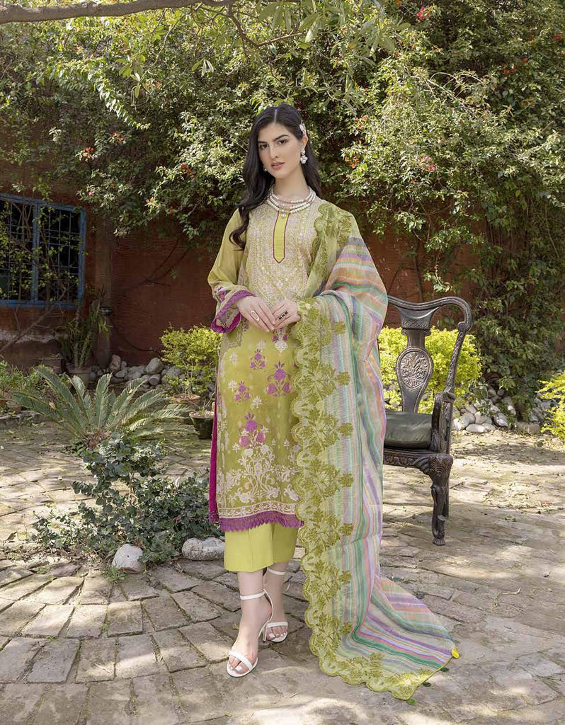 Charizma Aniiq · Printed Lawn Suit with Embroidered Organza Net Dupatta – ANS-13