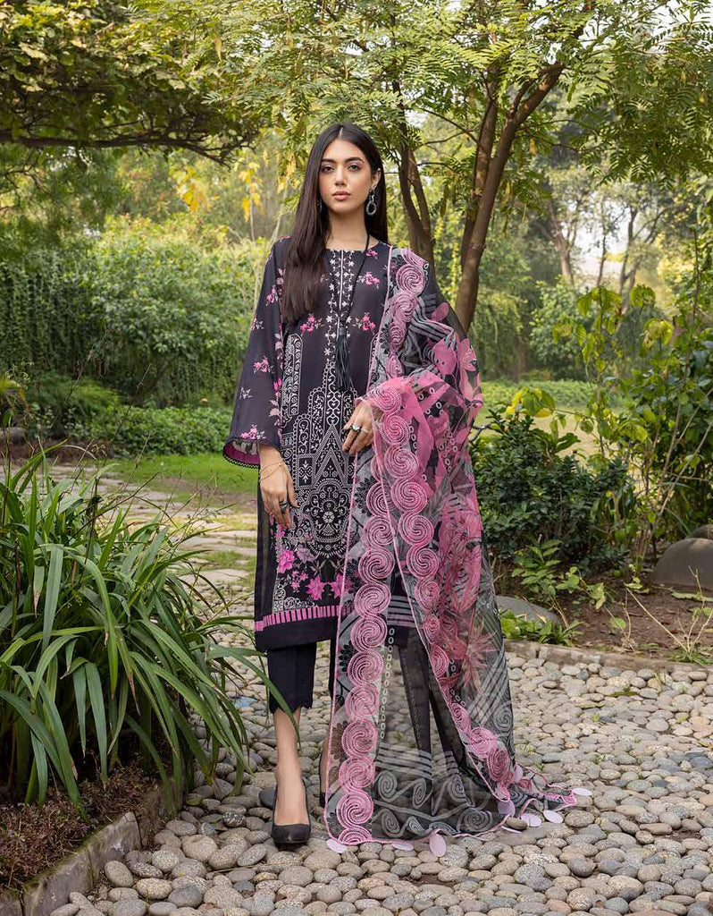 Charizma Aniiq · Printed Lawn Suit with Embroidered Organza Net Dupatta – ANS-05