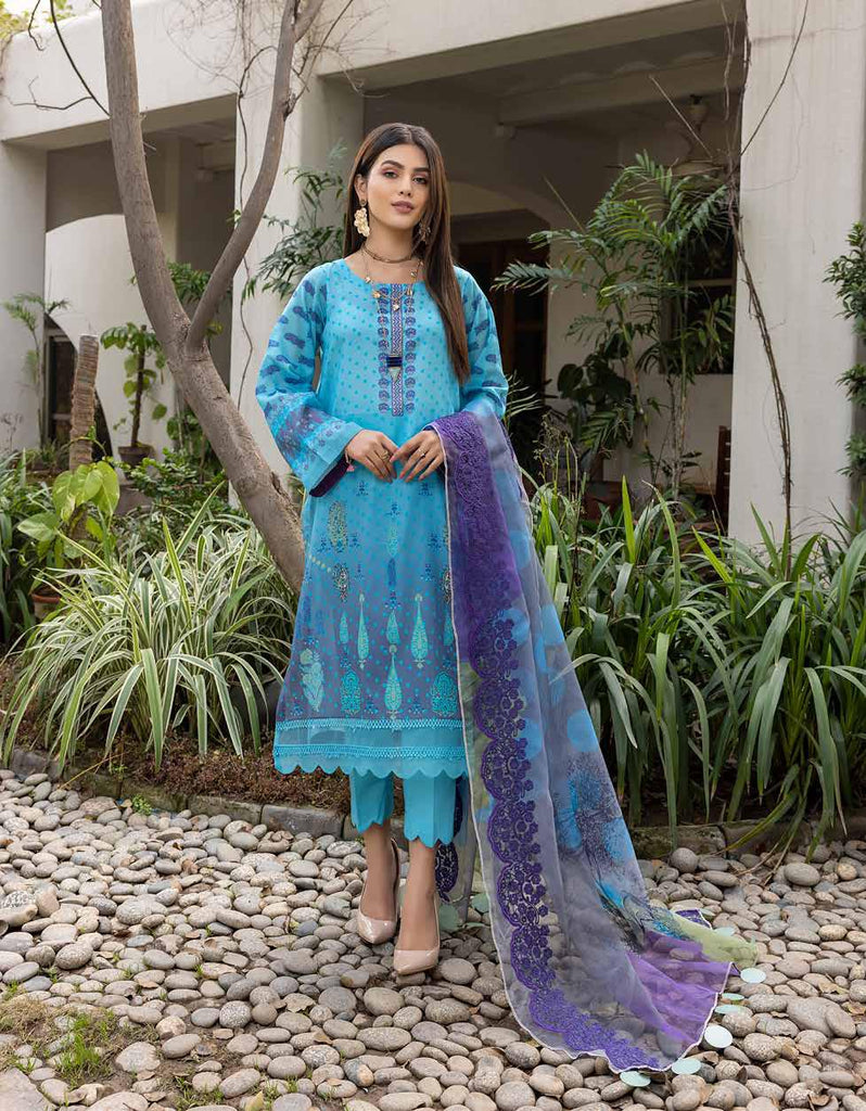 Charizma Aniiq · Printed Lawn Suit with Embroidered Organza Net Dupatta – ANS-01 Pastel Shades