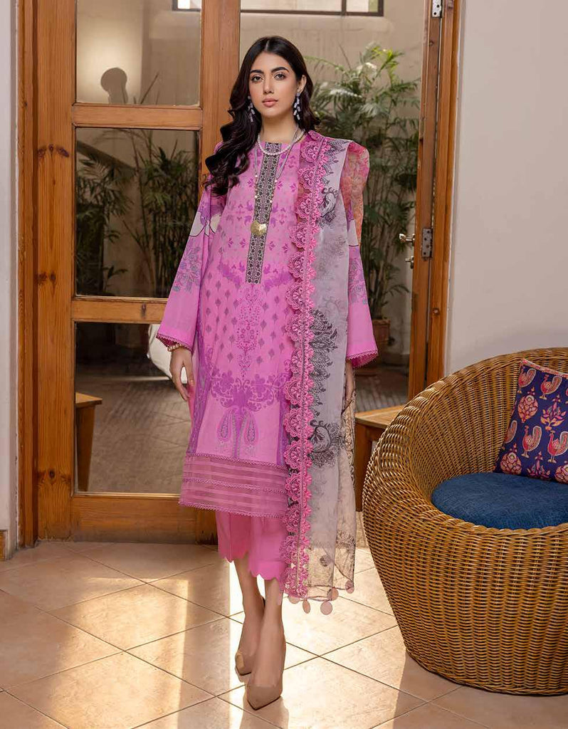 Charizma Aniiq · Printed Lawn Suit with Embroidered Organza Net Dupatta – ANS-09