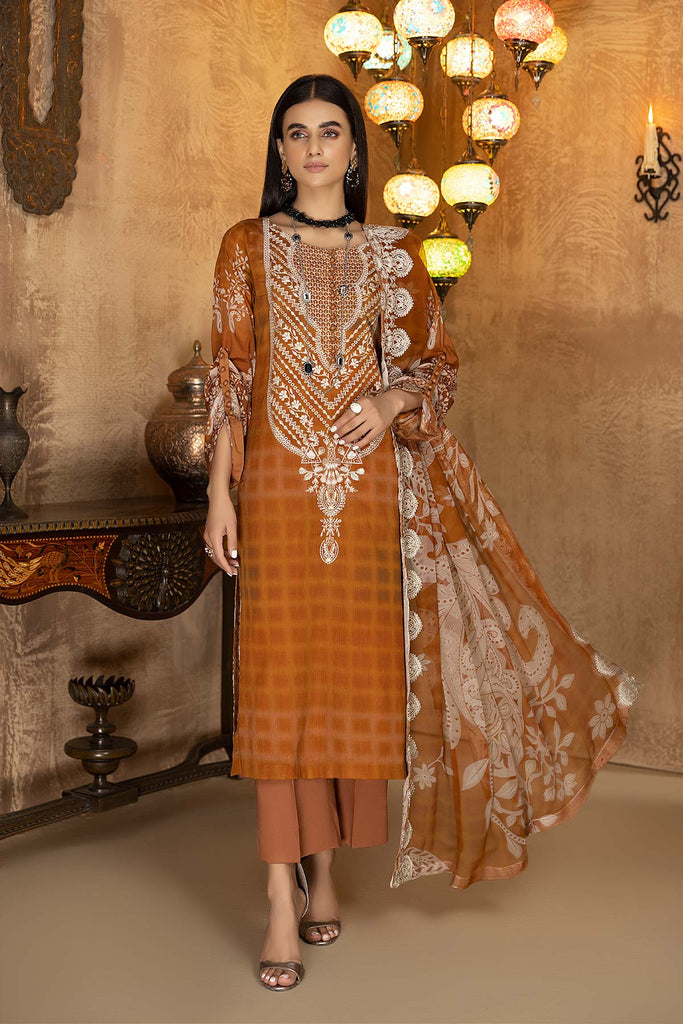 Charizma Aniiq – Embroidered Lawn Suit With Chiffon Dupatta AN22-04